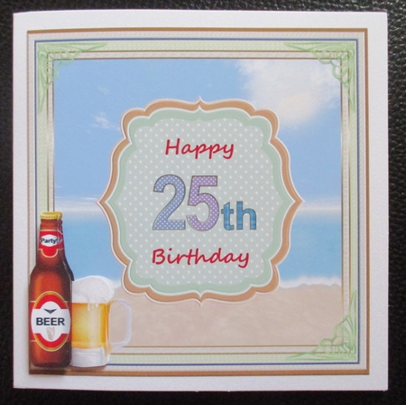 Happy 25th Birthday Summers Day Beach Topper by Davina Rundle