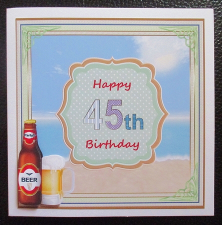 Happy 45th Summers Day Beach Topper by Davina Rundle