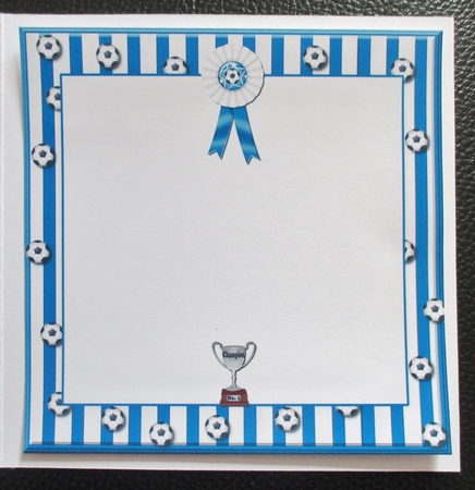 Blue n White Football Insert Plaque by Davina Rundle