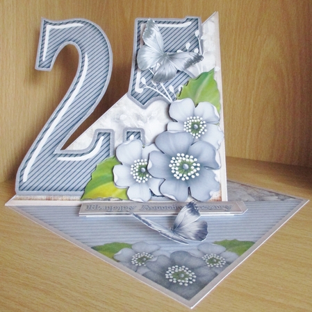 Vintage Easel 25th Silver Wedding Card Kit 1184 by Davina Rundle