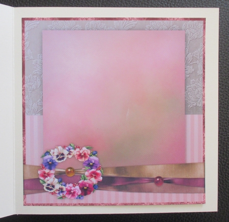 Pansies Wreath Quick Card  INSERT by Davina Rundle