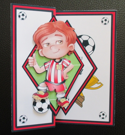 Diamond fold back - Soccer (Red) by Davina Rundle
