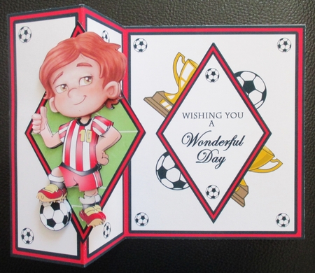 Diamond fold back - Soccer (Red) by Davina Rundle
