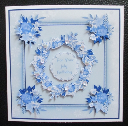 Posies of Love Floral Card - Blue by Davina Rundle