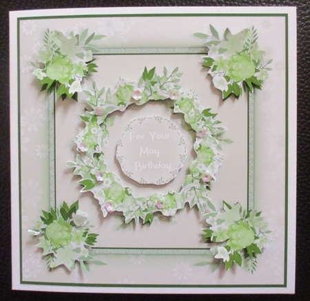 Posies of Love Floral Card - Green by Davina Rundle