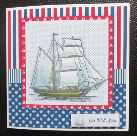 Male Card Topper Nautic by Davina Rundle