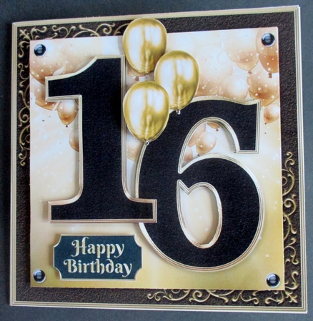 16th Birthday Black and Gold by Davina Rundle