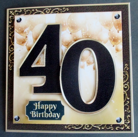 40th Birthday Black and Gold by Davina Rundle