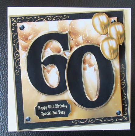 60th Birthday Black and Gold by Davina Rundle