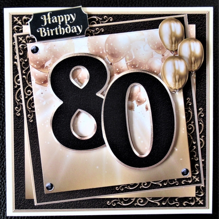 80th Birthday Black and Gold  by Davina Rundle