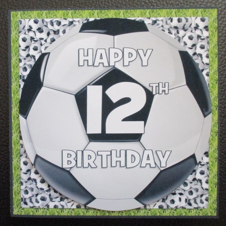 12th - FOOTBALL TOPPER WITH AGE - QUICK CARD  by Davina Rundle