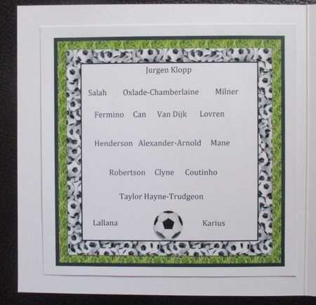 6X6 INSERT- BLANK - FOOTBALL - SOCCER THEME  by Davina Rundle