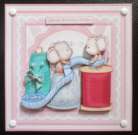 MEASURE UP MICE Sewing 8x8 Decoupage & Insert Mini Kit by Davina Rundle