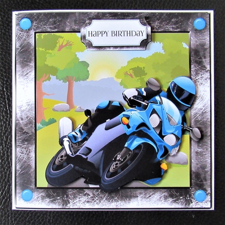 Born to Ride Blue Motorbike by Davina Rundle