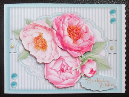 A5 Beautiful Pink Peony Roses  by Davina Rundle
