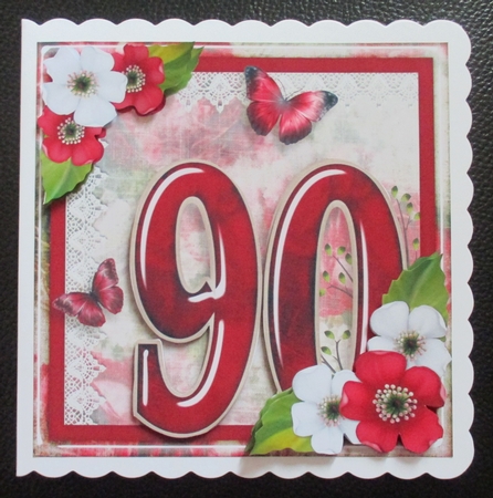 Vintage Birthday 90th Card Topper Kit 1186 by Davina Rundle