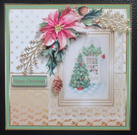 Christmas tree and poinsettia by Davina Rundle
