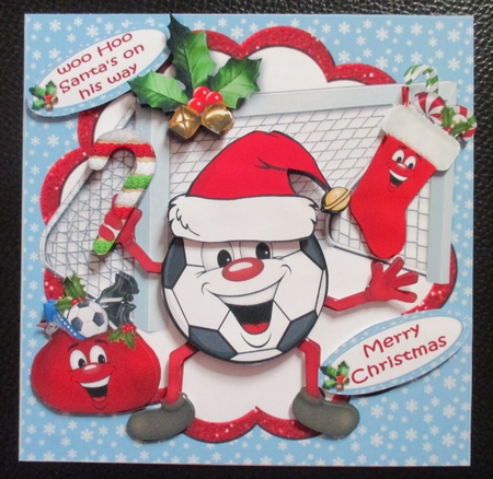 8X8 laughing because its Christmas football mini kit by Davina Rundle