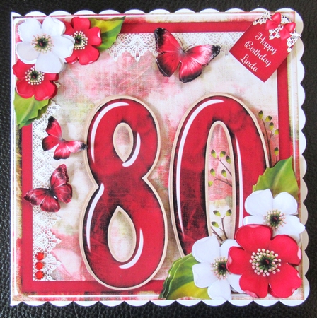 Vintage Birthday 80th Card Topper Kit 1186 by Davina Rundle