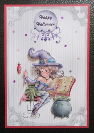 Hermione - Happy Halloween - A4 cardmaking sheet - Decoupage by Davina Rundle