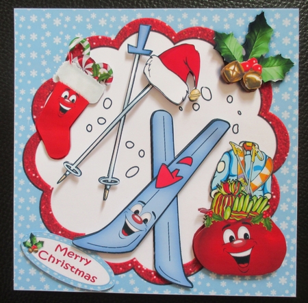 8x8 Laughing because its Christmas Ski-ing mini kit by Davina Rundle