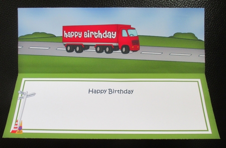 Large DL HAPPY BIRTHDAY HGV Lorry insert by Davina Rundle