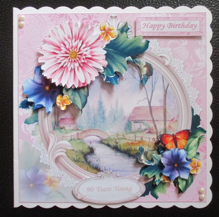 8x8 Summer flowers with watercolour scene mini kit by Davina Rundle