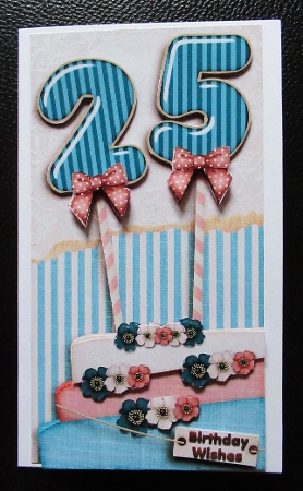 Vintage DL 25th Birthday Topper Cardkit 1294 by Davina Rundle