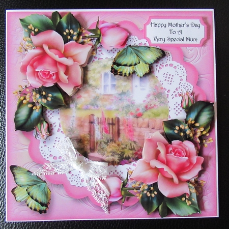 The Rose Cottage With Lace & Roses by Davina Rundle