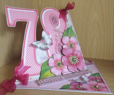 Vintage Easel 78th Birthday Card Kit 1178 by Davina Rundle