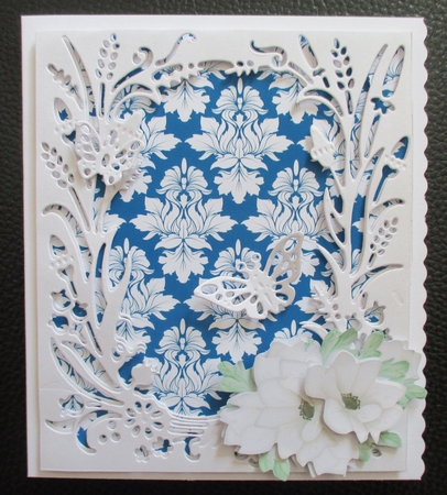 Baroque Damask in Navy - A4 Background Sheet by Davina Rundle