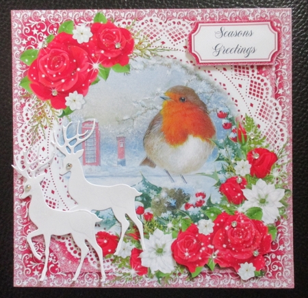 Christmas Floral Red 3 by Davina Rundle