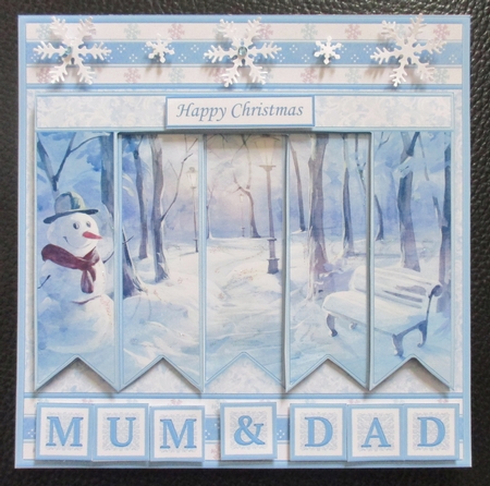 SNOWMAN IN PARK 7.5 Quick Card Kit Create Any Name Alphabet in 2 sizes by Davina Rundle