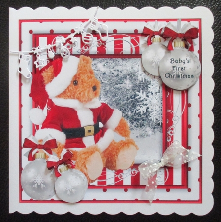 Cute Christmas Topper - Cuddly Santa Bear by Davina Rundle