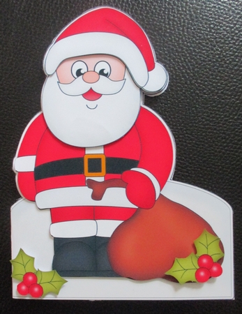 3D Shaped Christmas Card Kit  - Santa has a sack full of presents by Davina Rundle
