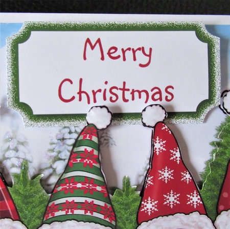 Christmas Frosted Edge Double Layer Sentiment Tag Including Gold and Silver by Davina Rundle