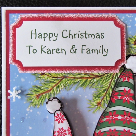 Christmas Frosted Edge Double Layer Sentiment Tag Including Gold and Silver by Davina Rundle