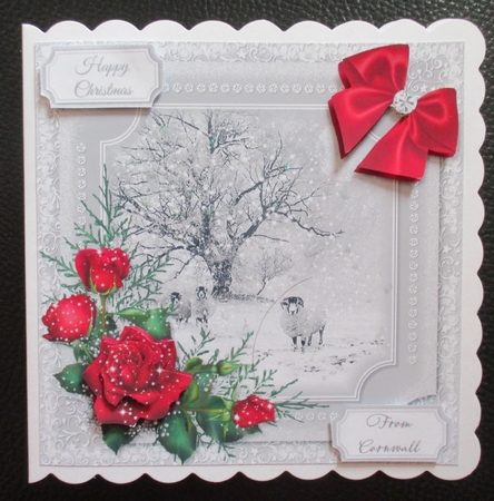 Winter Scene Red Floral 7 by Davina Rundle