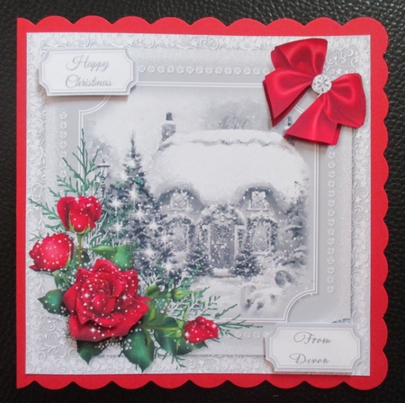Winter Scene Red Floral 10 by Davina Rundle