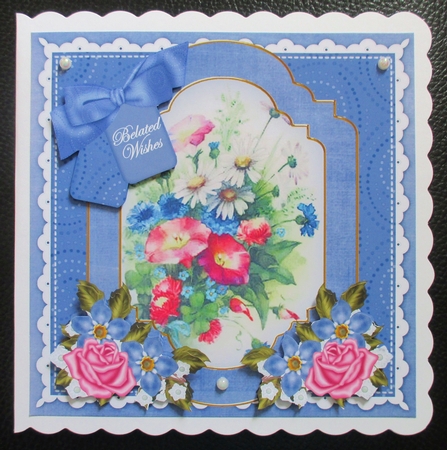 Wildflowers Blue Belated Wishes Floral 8inch Step by Step by Davina Rundle