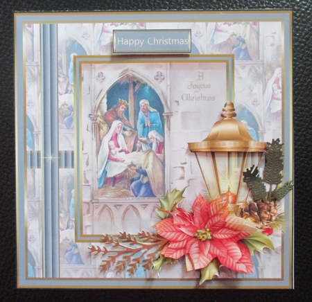 Nativity and poinsettia by Davina Rundle