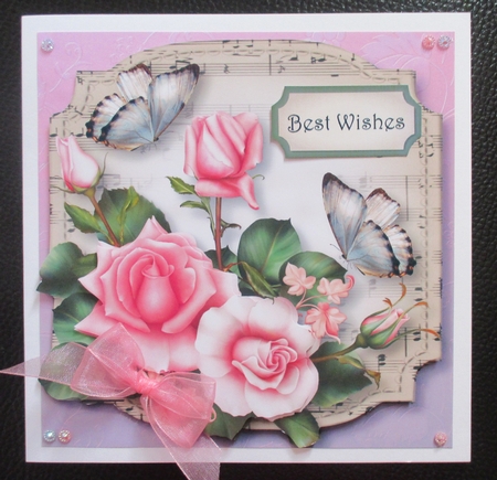 Sheet Music Plaque - Blush Roses by Davina Rundle