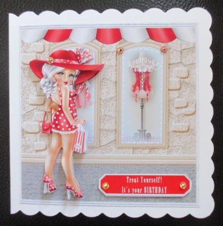 SHOPPING SPREE BIRTHDAY TOPPER by Davina Rundle