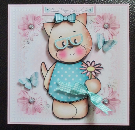Cat with Glasses Mini Kit. Birthday/Thank You Teacher by Davina Rundle