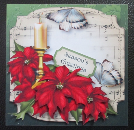Sheet Music Christmas - Poinsettias & Candle by Davina Rundle
