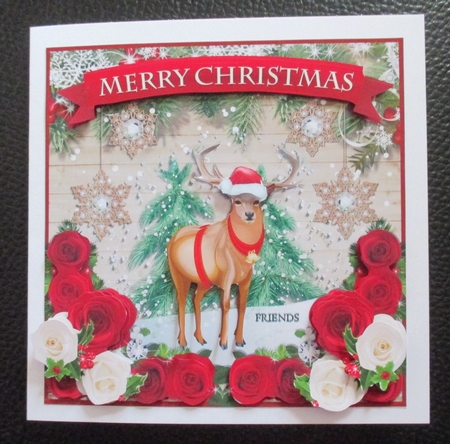 DEER & ROSES CHRISTMAS SCENE - MINI KIT by Davina Rundle