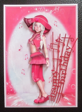 Sweet Little Festival Chic A5 Card Front and Decoupage by Davina Rundle