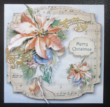 Sheet Music Christmas - Soft Poinsettia by Davina Rundle