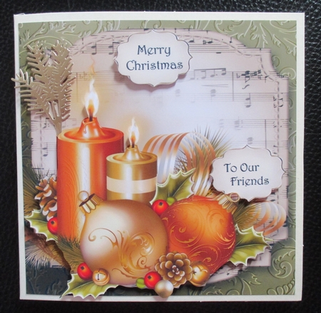 Sheet Music Christmas - Golden Candles 8x8 by Davina Rundle