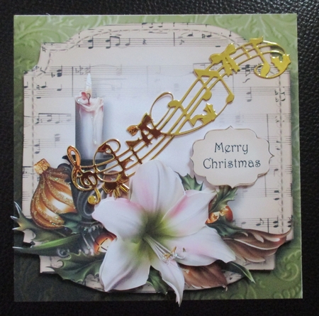 Sheet Music Christmas - Amaryllis & Candle by Davina Rundle